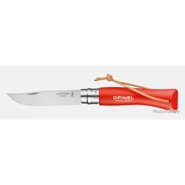 Couteau OPINEL baroudeur N 07 orange avec lien en cuir