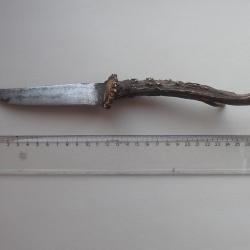 couteau de chasse ancien avec manche en bois de chevreuil