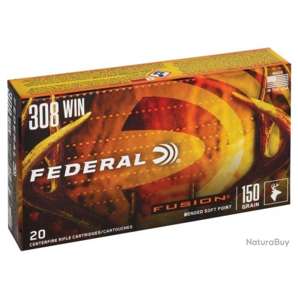 1 Boite de Balles Federal Fusion Calibre 308 Win 180gr