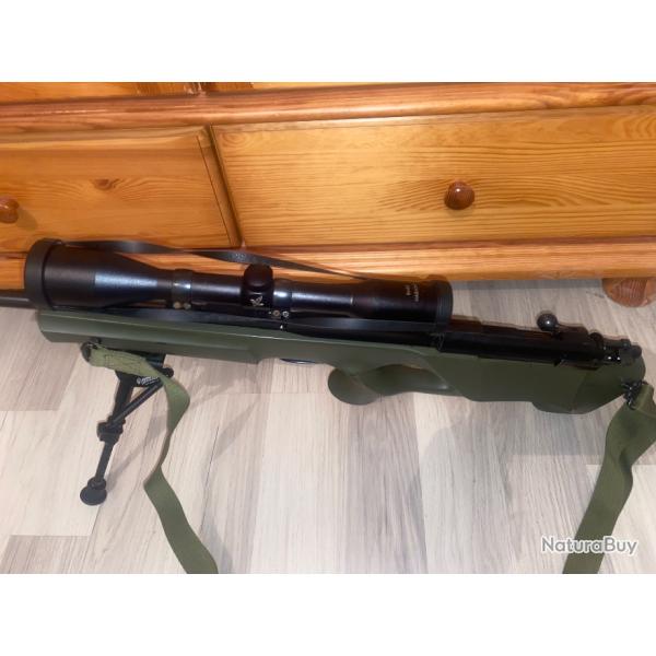 Carabine crapahute cal 6x62 frre lunette Swarovski 6x42 et canon filete Vendue sans trpied