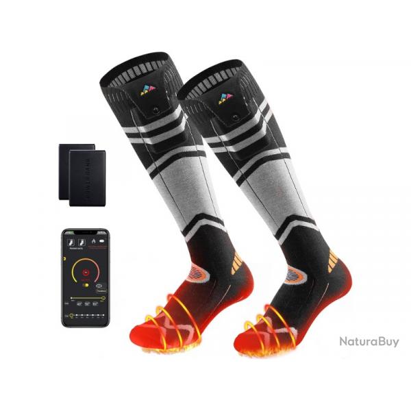 Chaussette Chauffante pour Homme ou Femme Taille XL avec Batteries 2x5000mAh