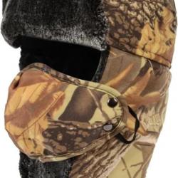 Chapka Camouflage Chapeau de Trappeur pour la Chasse avec Fausse Fourrure Intérieur Chaud