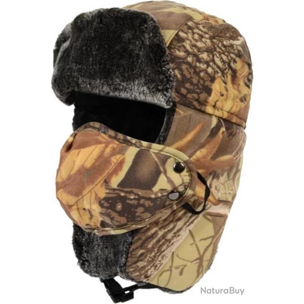 Chapka Camouflage Chapeau de Trappeur pour la Chasse avec Fausse Fourrure Intrieur Chaud