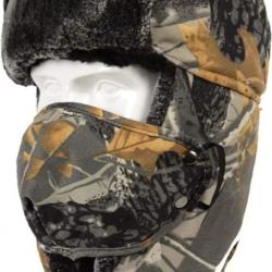 Chapka Camouflage Chapeau de Trappeur pour la Chasse avec Fausse Fourrure Intérieur Neige Chaud