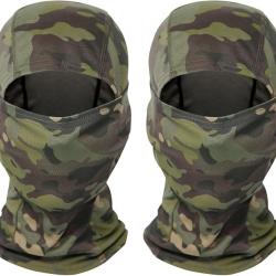 Chasse Cagoule Visage Masque Camo,Coupe-Vent Camouflage Tactique Militaire Cache Cou x2 Pièces