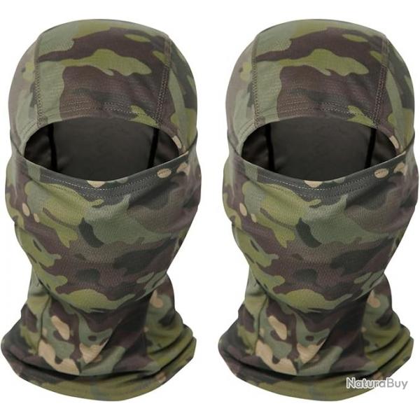 Chasse Cagoule Visage Masque Camo,Coupe-Vent Camouflage Tactique Militaire Cache Cou x2 Pices