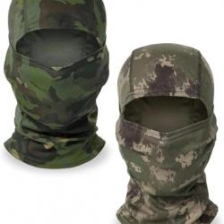 Chasse Cagoule Visage Masque Coupe-Vent Camouflage Tactique Militaire Cache Cou x2 Pièces