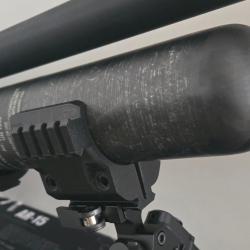 Pince pour bouteille pcp diamètre 60mm 3 rails picatinny 21mm compatible 580cc carbone