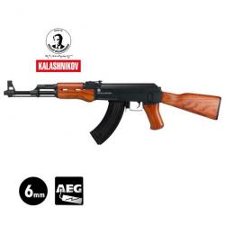 REPLIQUE AEG KALASHNIKOV AK 47 métal/bois 550BBs 6mm 1.2J Réplique seule (avec batterie)