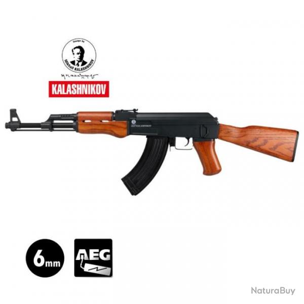 REPLIQUE AEG KALASHNIKOV AK 47 mtal/bois 550BBs 6mm 1.2J Rplique seule (avec batterie)