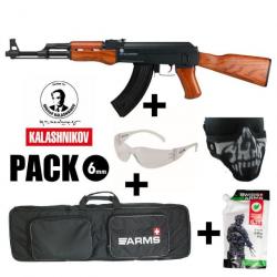 REPLIQUE AEG KALASHNIKOV AK 47 métal/bois 550BBs 6mm 1.2J Réplique en pack prêt à jouer