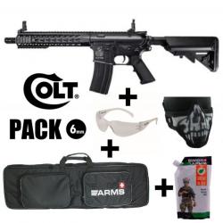 REPLIQUE AEG COLT M4 CQBR métal Noir 6mm 1.2J Réplique en pack prêt à jouer