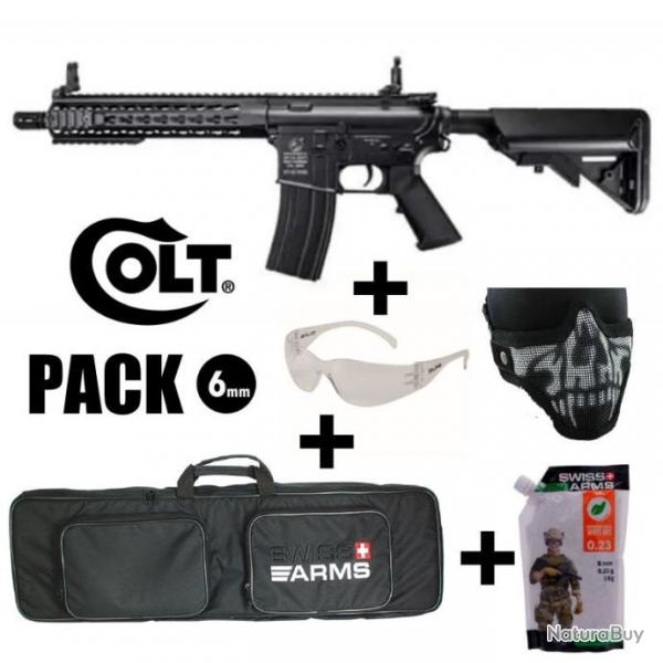 REPLIQUE AEG COLT M4 CQBR mtal Noir 6mm 1.2J Rplique en pack prt  jouer