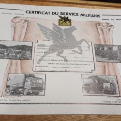 Certificat du Service Militaire - 505ème Régiment du Train - vierge - TBE