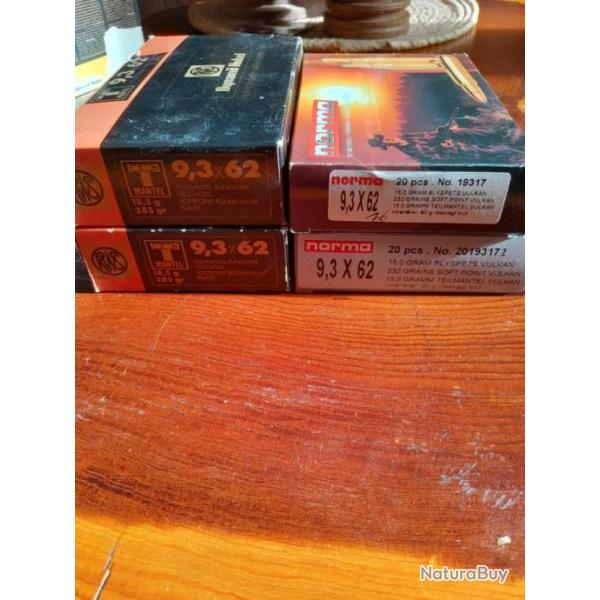 Lot de 4 botes de calibre 9.3x62