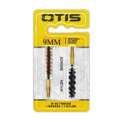 Set de 2 brosses OTIS - Nylon/Bronze .38"/9 mm et 357" Magnum