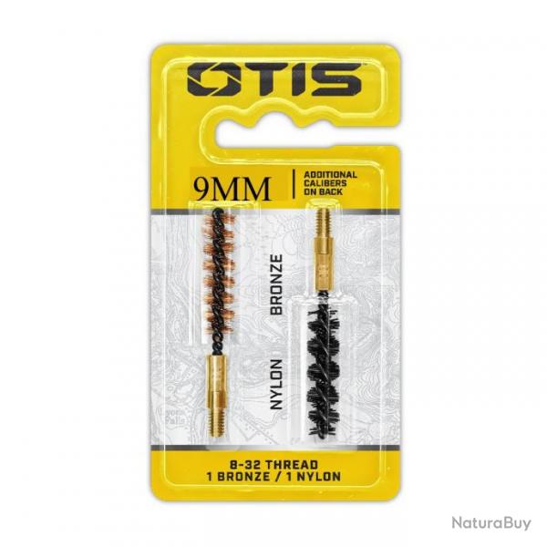 Set de 2 brosses OTIS - Nylon/Bronze .38"/9 mm et 357" Magnum