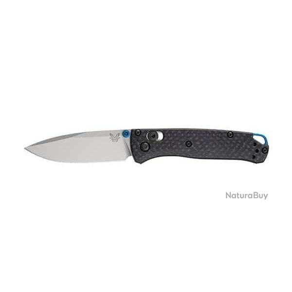 BENCHMADE MINI BUGOUT LAME 72MM MANCHE FIBRE CARBONE CLIP REVERSIBLE