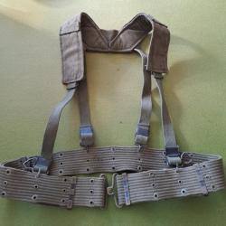 BRELAGE ET CEINTURON EN TOILE US, M56, PERIODE GUERRE DU VIETNAM