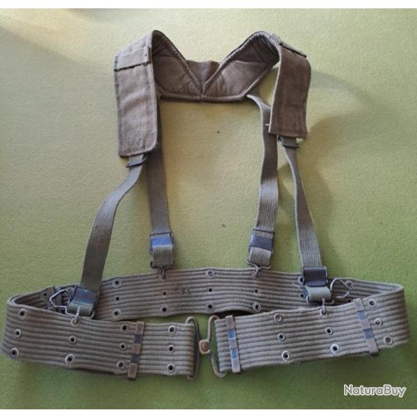 BRELAGE ET CEINTURON EN TOILE US, M56, PERIODE GUERRE DU VIETNAM