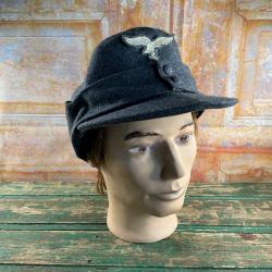 Casquette Bergmütze Luftwaffe WH WW2 - Reproduction Haut de Gamme Allemagne WW2