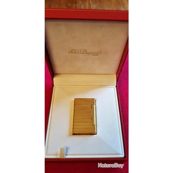 Briquet Dupont, plaqu or,  godrons horizontaux, pour femme, vintage 1991