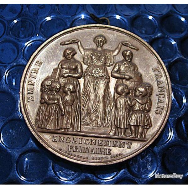 belle medaille Empire Franais cuivre diametre 50 mm (enseignement primaire)  1860