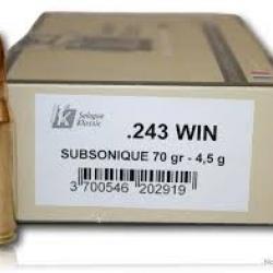 Balles Sologne Subsonique cal.243 win 70 grains 4.5 g