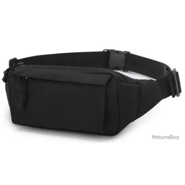 Sac Banane Impermable - Multipoches - Noir - Adulte Homme/Femme