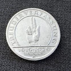 Pièce Allemagne - République de Weimar - 5 reichsmark 1929 G - argent