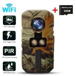 Caméra de Chasse WiFi 3MP Performance et Sécurité à Faible Consommation Carte Mémoire 32 GB