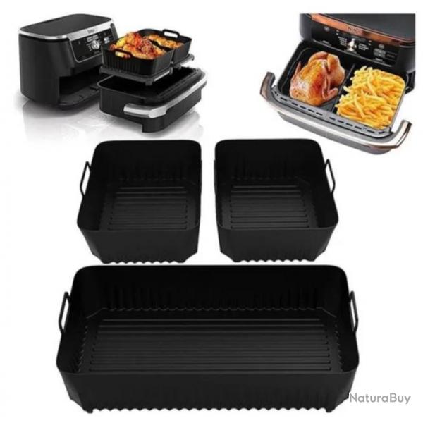 Lot de 3 Moules en Silicone pour Air Fryer - Compatible Ninja Foodi Flex 10,4 L AF500EU