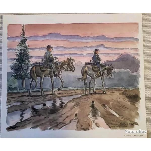 Winchester et Cavalerie Amricaine  patrouille  cheval ex libris intact pour fan de western cow boy