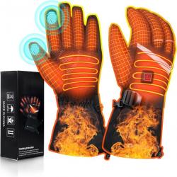 Gants chauffants électriques 7.4V/2×5000mAh avec Batterie et Port USB 2-en-1Chaleur Moto