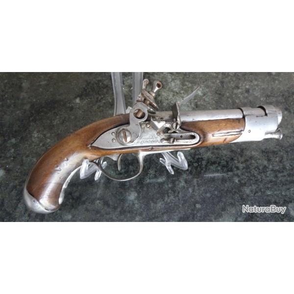 JOLI PISTOLET SILEX REGLEMENTAIRE MODLE 1770 POUR MARCHAUSSE , GENDARMERIE , COMPLET