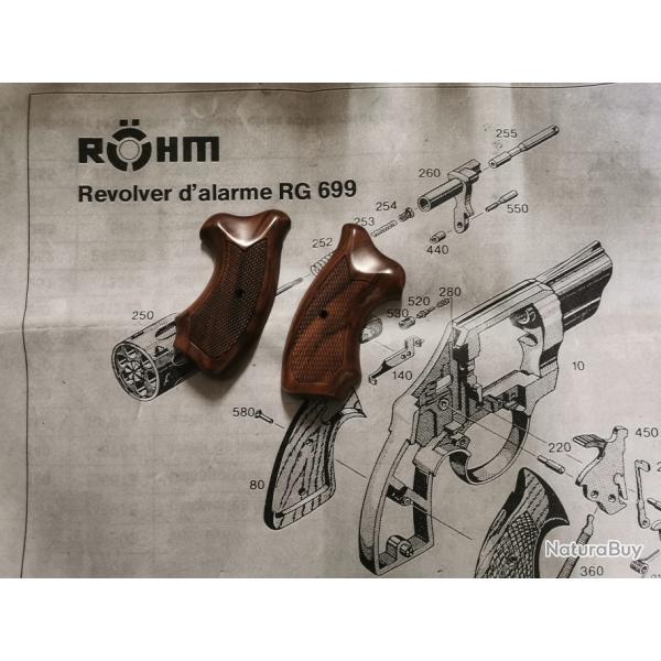 Plaquettes pour revolver alarme RG699 ROHm