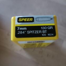 Ogive 7mm 130 GR 284 spitzer-boat tail