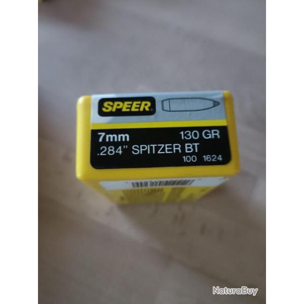 Ogive 7mm 130 GR 284 spitzer-boat tail