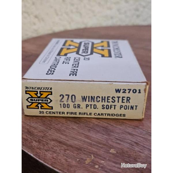 Balles Winchester calibre 270 Winchester 100gr