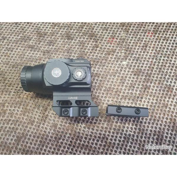 point rouge HAWKE srie PRISM SIGHT modle 1x15 SPEED DOT avec montage haut & bas pour rail