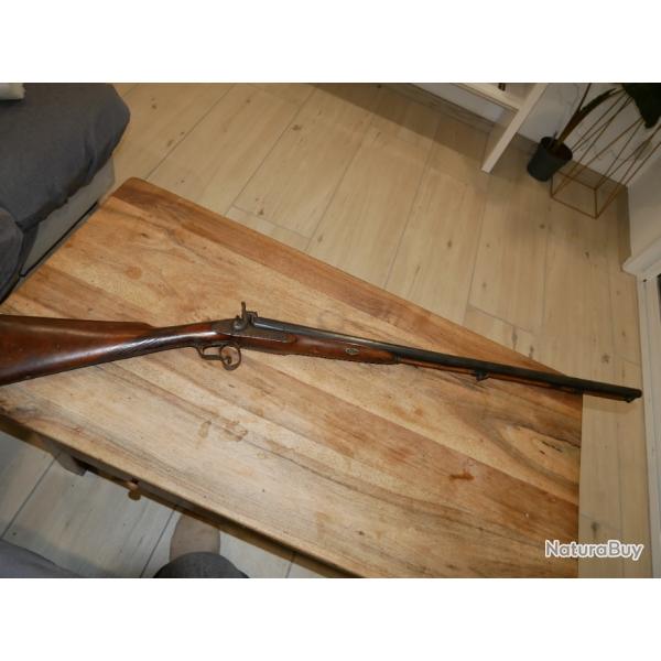 Fusil de chasse  percussion cal 16 complet avec sa baguette