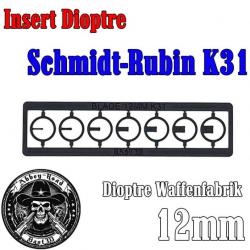 7 Insert dioptre Schmidt Rubin Waffenfabrik WF K31 12mm - Blade - Bast3d