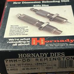 jeu d'outils HORNADY 7mm-08 Remington, #044316, "2 die set-full length".