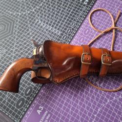 Holster western droitier cuir patiné