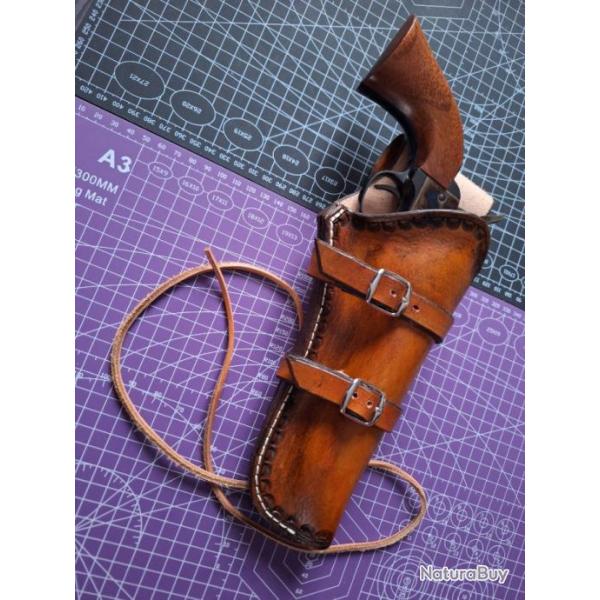 Holster droitier cuir patin pour droitier western