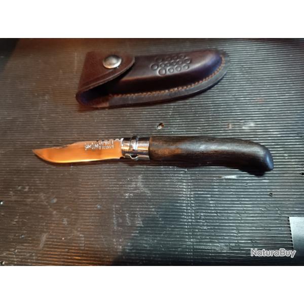 Opinel custom vintage acier carbone n8 tui cuir