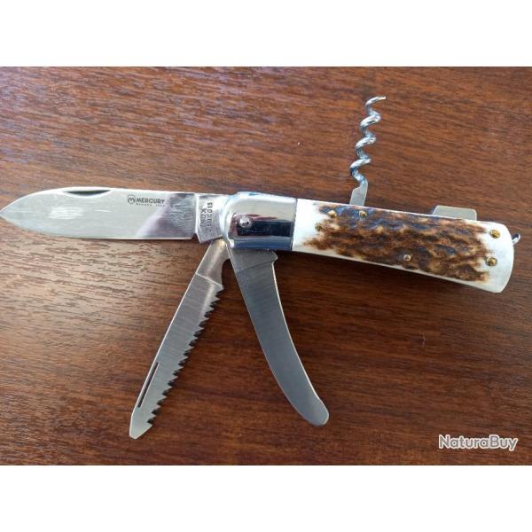 Couteau de chasse MERCURY manche cerf