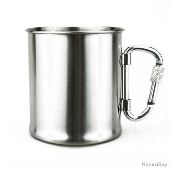 Tasse inox avec poigne mousqueton  vis Fosco 0,3L