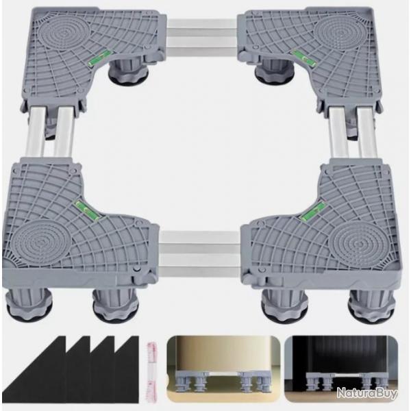 Support Universel pour Machine  Laver, Rfrigrateur et Sche-Linge - Base Rglable et Antidrapant