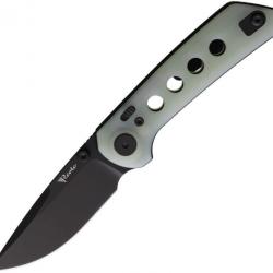 Couteau Reate PL-XT Jade Lame Acier Nitro-V Black Manche G10 Pivot Lock Clip REA135